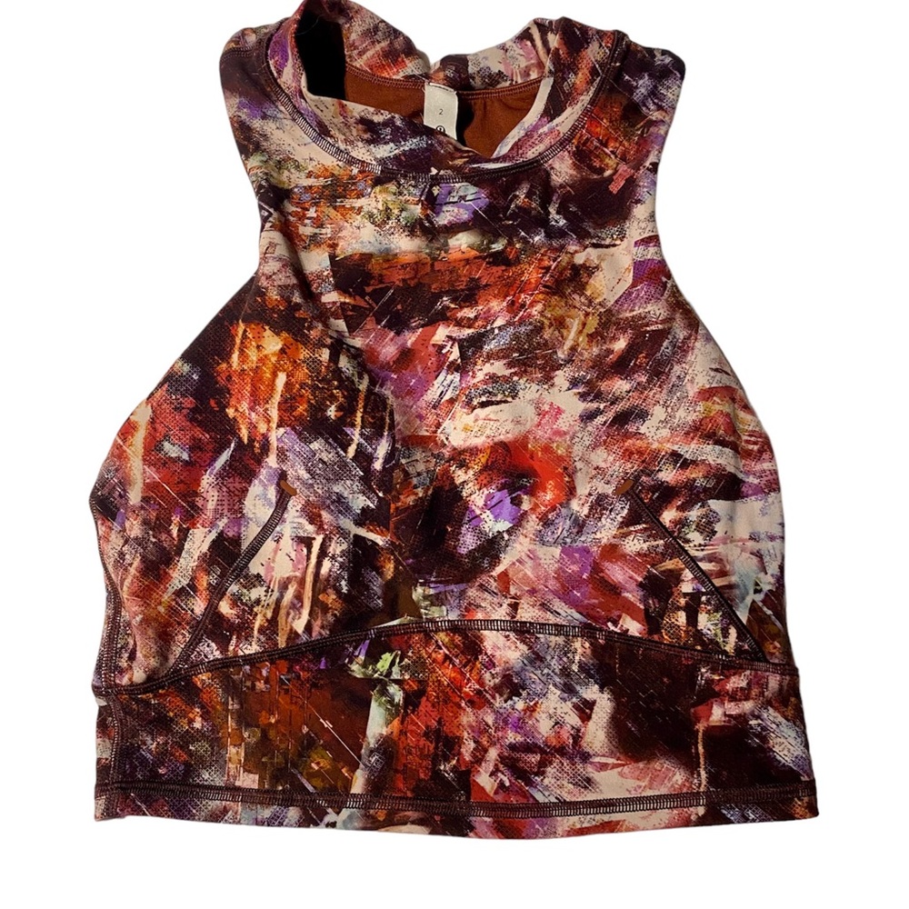 Lululemon Everlux Cropped Tank Sports Bra Mesh Back